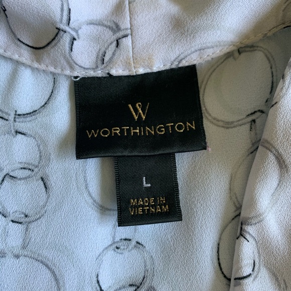 Worthington Chain Print Sleeveless Blouse - Picture 8 of 8